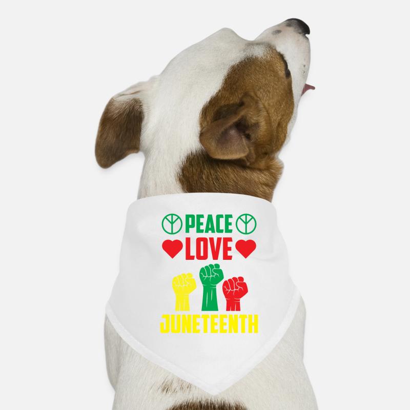 Peace Love Juneteenth Black African American Bandana pour chien