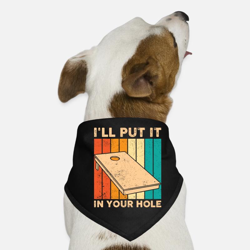 Funny Cornhole Corn Hole Retro Dog Bandana
