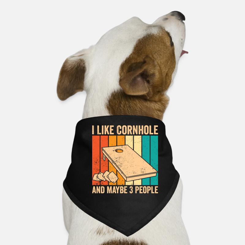 Funny Cornhole Retro Dog Bandana