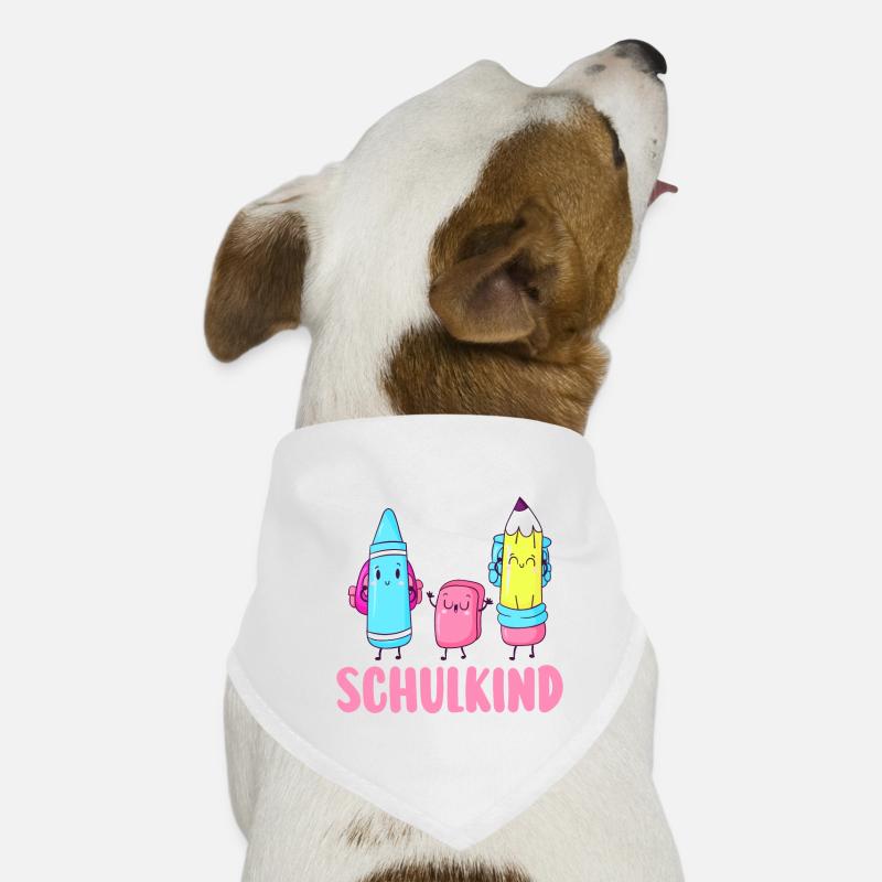 Schulkind Schulbeginn Erste Klasse Einschulung - Hunde-Bandana - Weiß