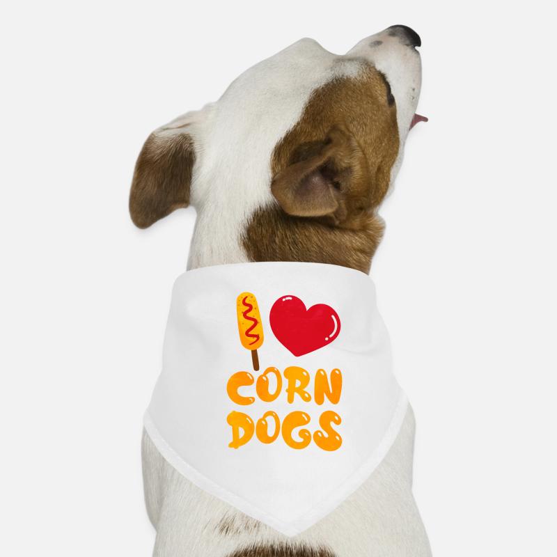 Corn Dog - Hunde-Bandana - Weiß