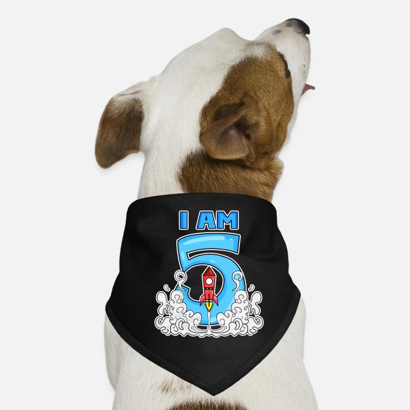 5 Birthday Boy Astronaut Rocket - five years Dog Bandana