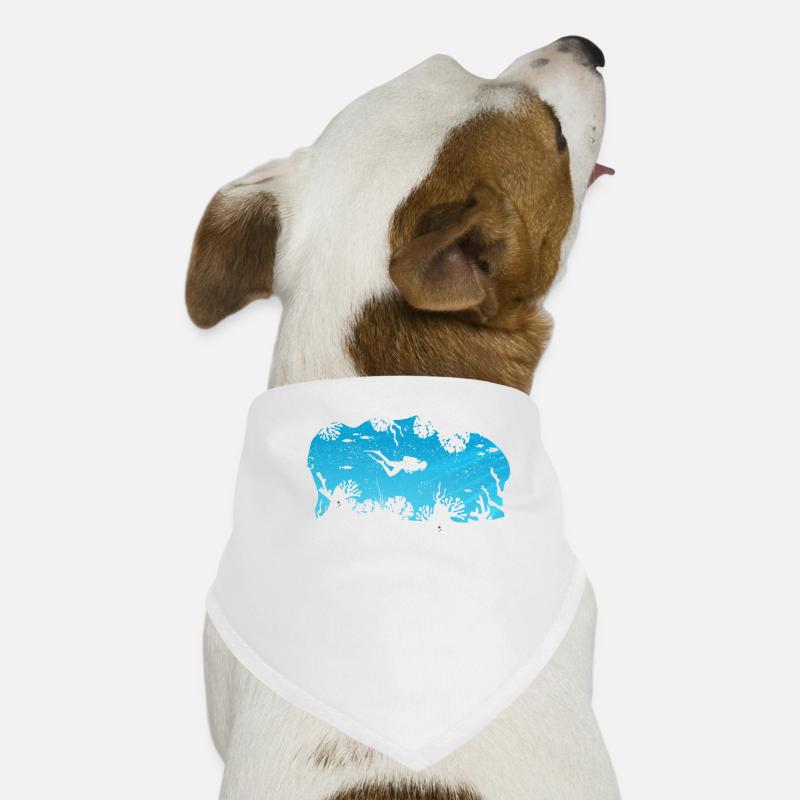 Diving Coral Reef Ocean Diver Silhouette Dog Bandana