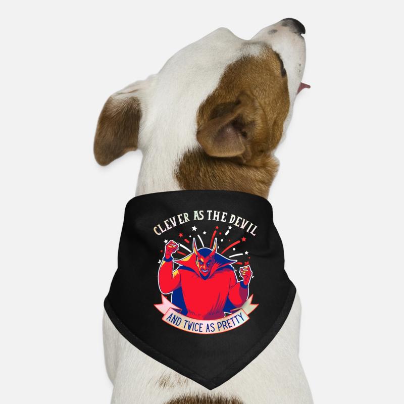 Teufel-Devil lustiger Spruch, Comic Style Hunde-Bandana