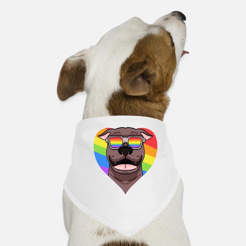 Rainbow - Chien pitbull avec lunettes Bandana pour chien