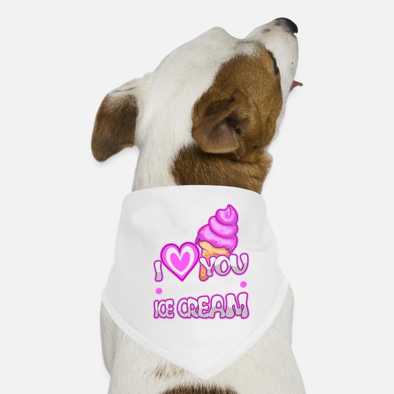 Je t’aime plus que de la crème glacée Bandana pour chien