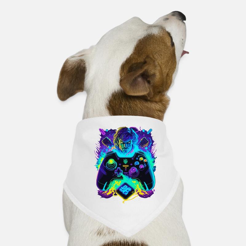 Neonfarben Graffiti Gamer Controller Hunde-Bandana