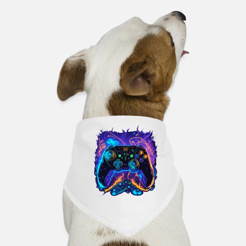 Powerful Gaming Controller Art Hunde-Bandana