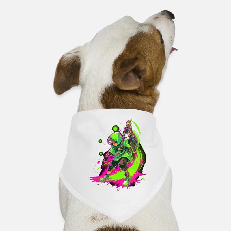 Legendärer Waldjunge im SplashArt Gaming-Design - Hunde-Bandana - Weiß