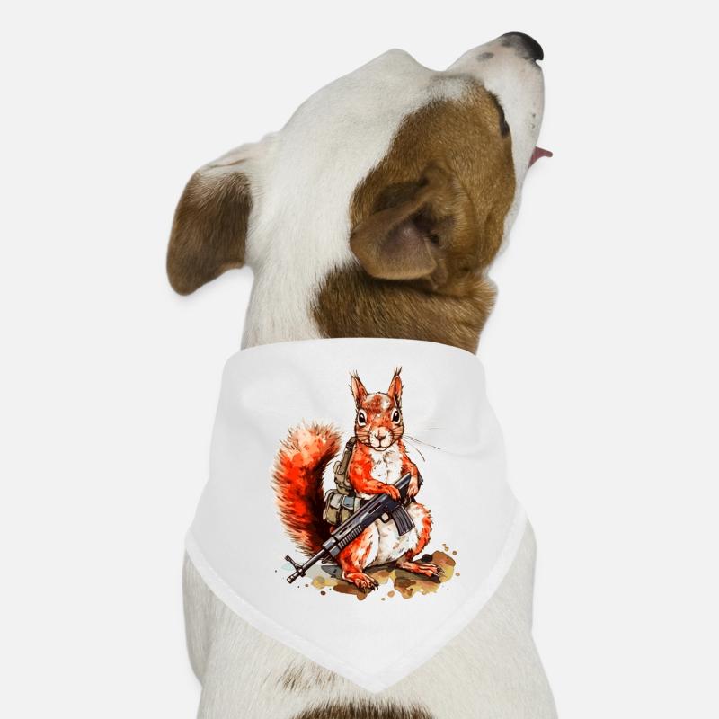 L’écureuil avec mitrailleuse est armé Bandana pour chien