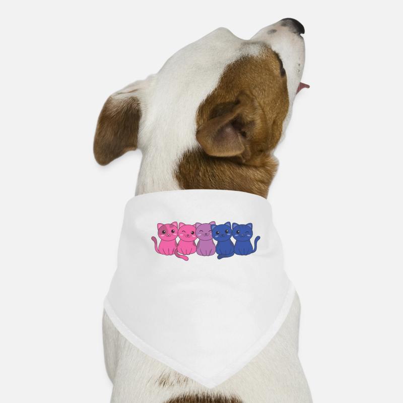 Bisexual Flag Pride LGBTQ Mignon Chat - Bandana pour chien - blanc