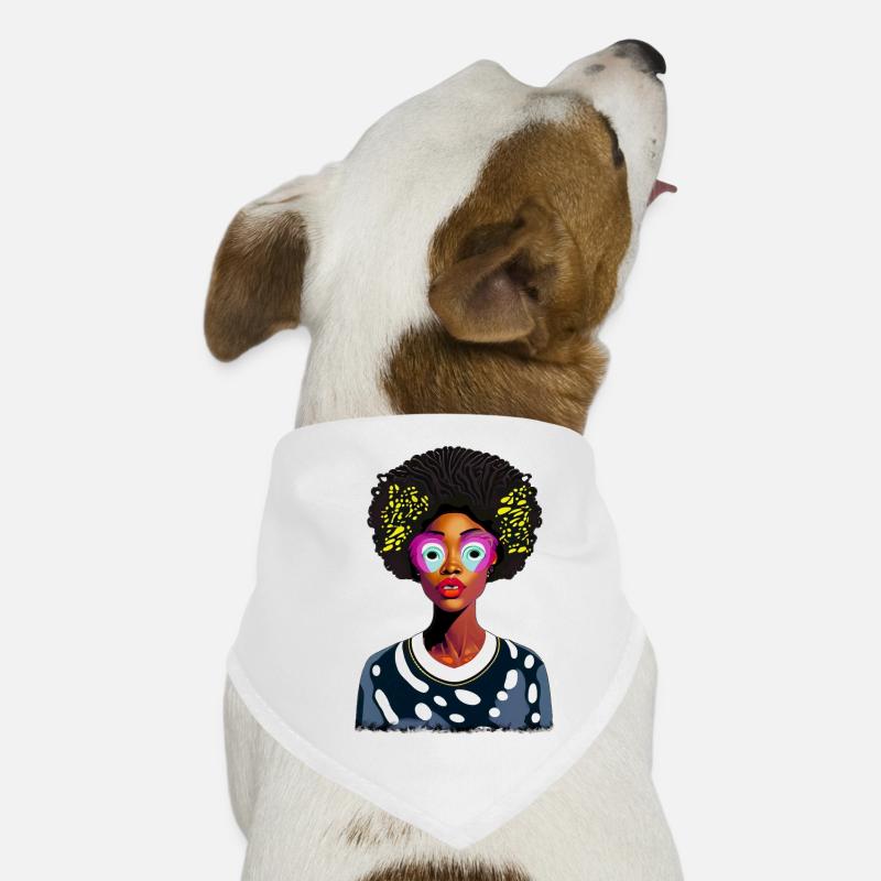 Afrikanische Dame mit Afro Hunde-Bandana