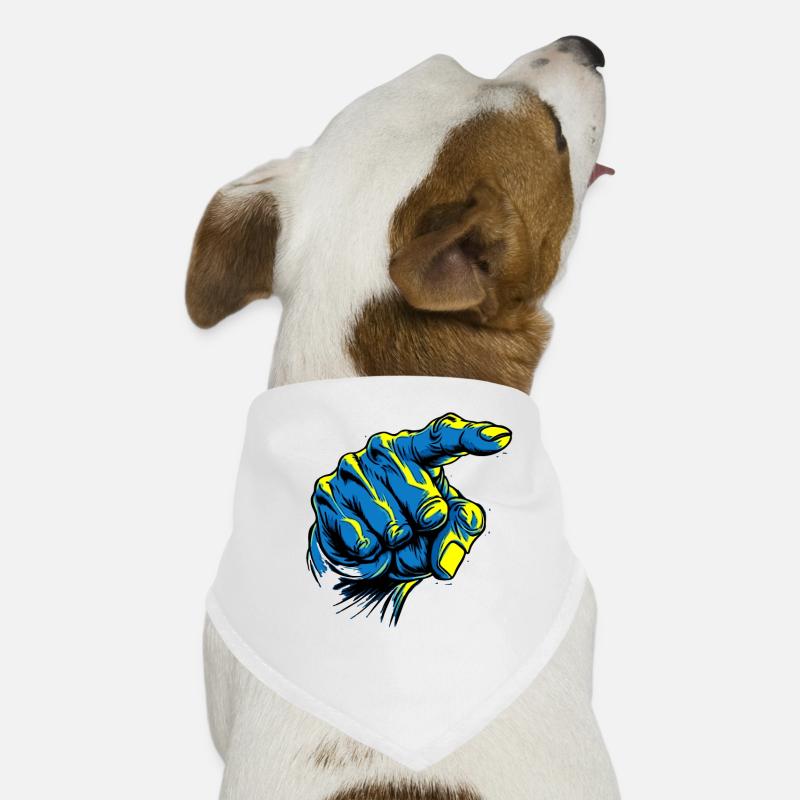 Yes, you: Blue hand pointing finger Dog Bandana