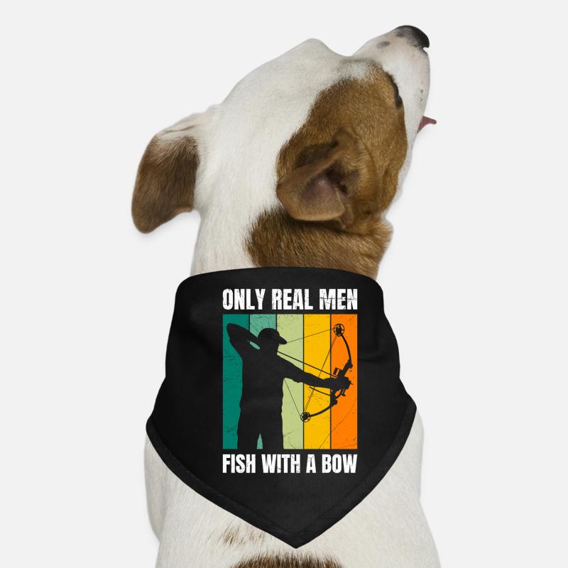 Bogenfischer Seulement de vrais hommes pêchant avec un arc Bandana pour chien