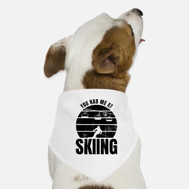 Lustiger Skispruch Hunde-Bandana