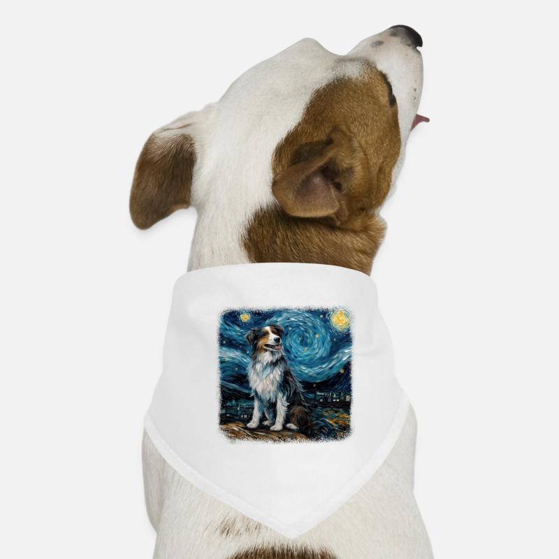 Australian Shepherd Van gogh starry night Dog Bandana