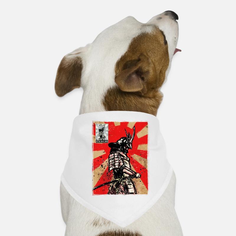 Samurai Stamp Japanese Art Warrior Dog Bandana