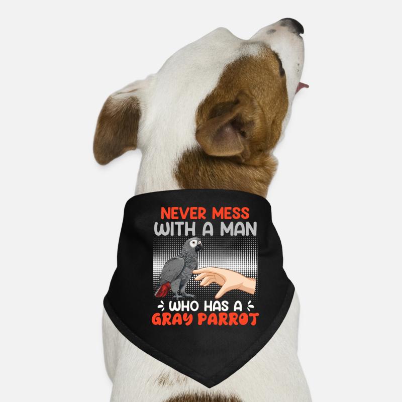 Gray parrot Never mess with a man Dog Bandana