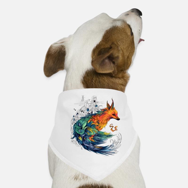Arki der Phönix - Hunde-Bandana - Weiß