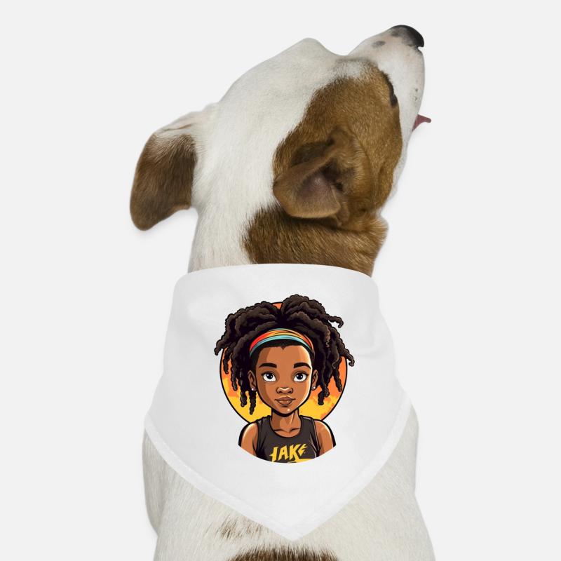 Expressive Afro Portrait at Sunset Dog Bandana