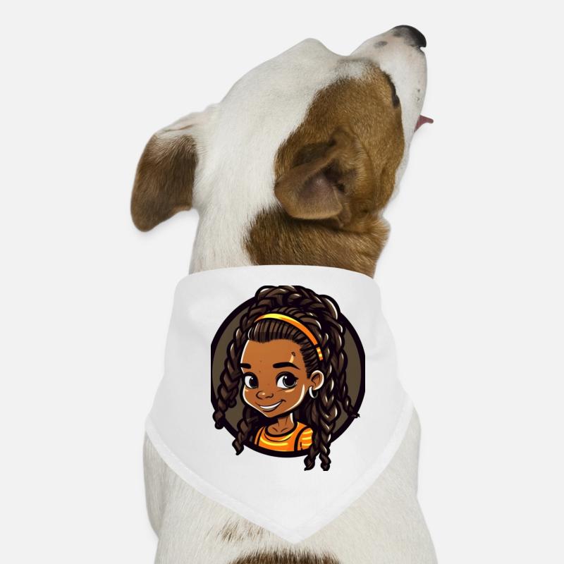 Lebendige Kinderportrait Illustration Hunde-Bandana