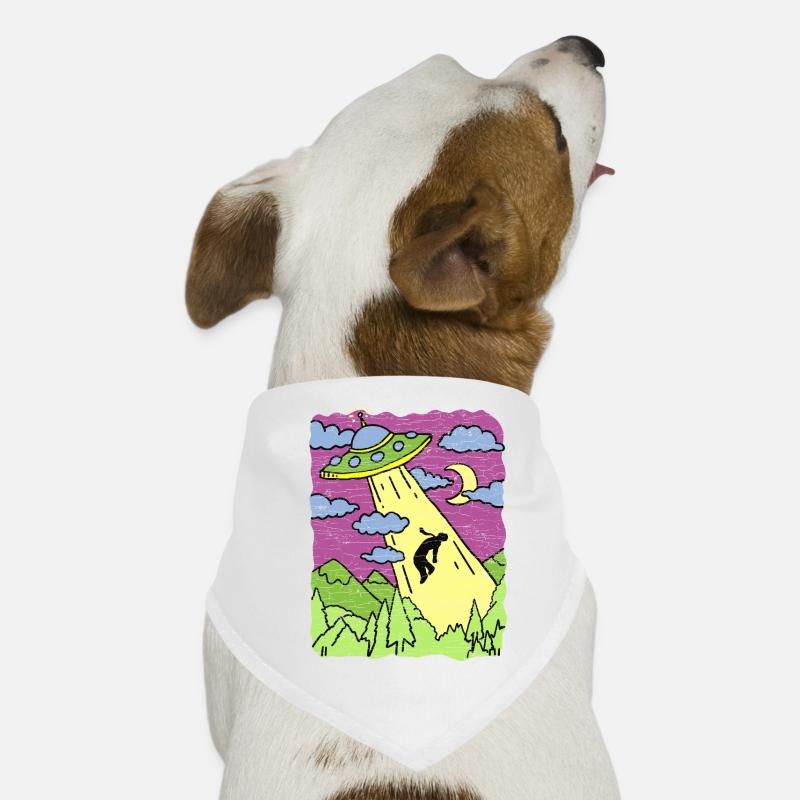 Alien Abduction Ufo - Hunde-Bandana - Weiß