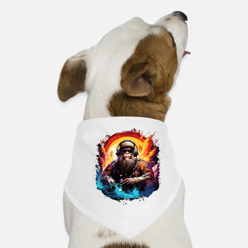 Cooler Affe in der Galaxie - Farbenfroher Affe Outer Space Hunde-Bandana