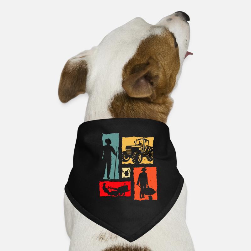 Bauer Retro Landwirt Traktor Hunde-Bandana
