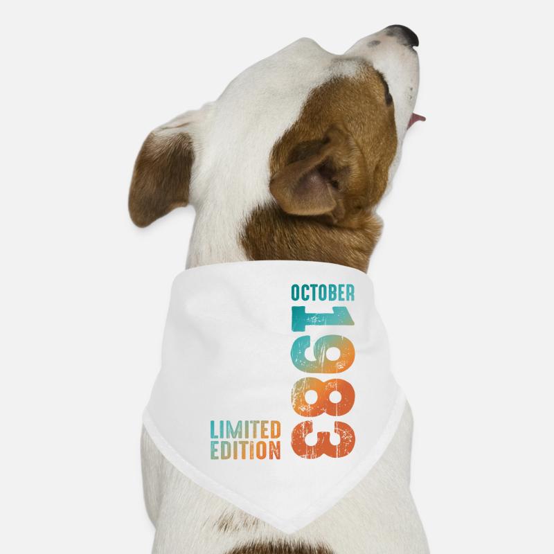 Retro Since October 1983 Retro Vintage 1983 Dog Bandana