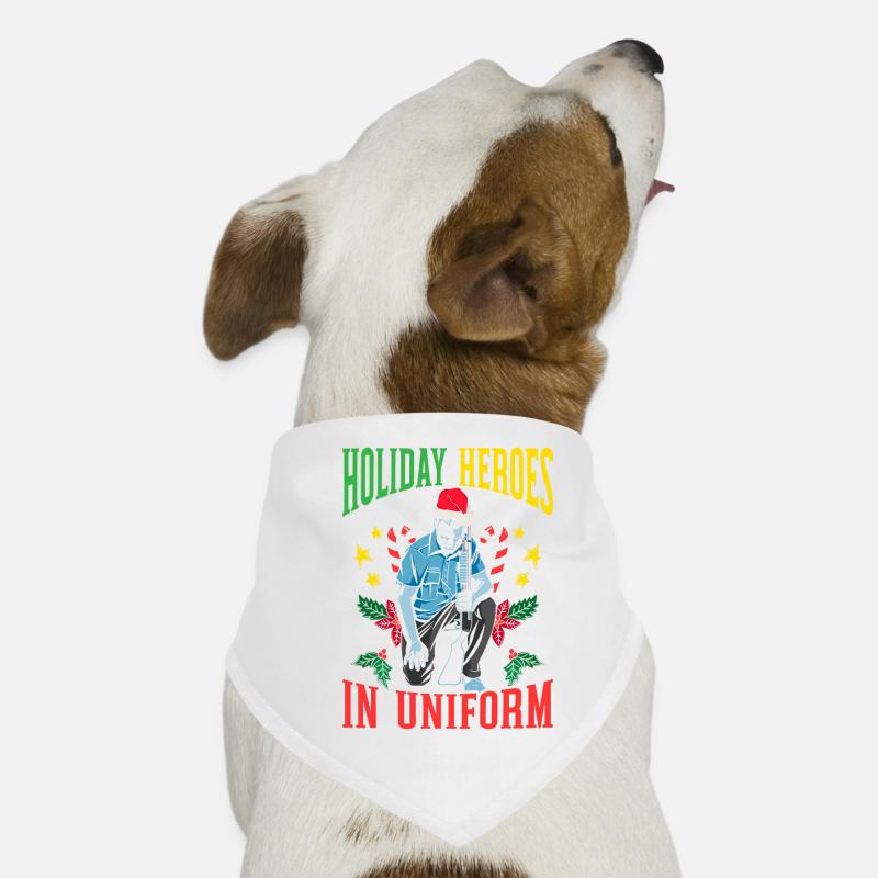 Feiertagshelden in Uniform Weihnachtsmann Polizei Hunde-Bandana