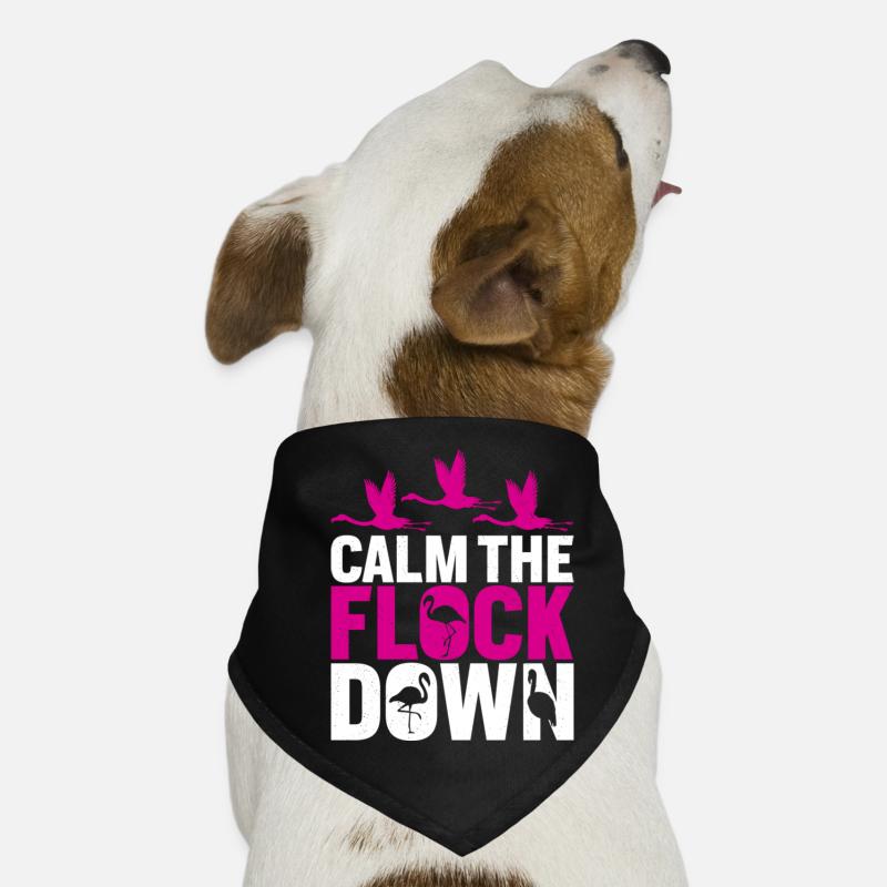 Flamingo calm the flock down Dog Bandana