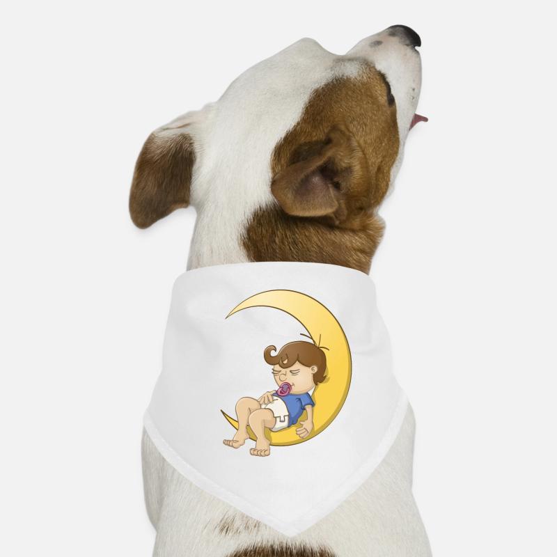 Sleeping baby boy on the moon Dog Bandana