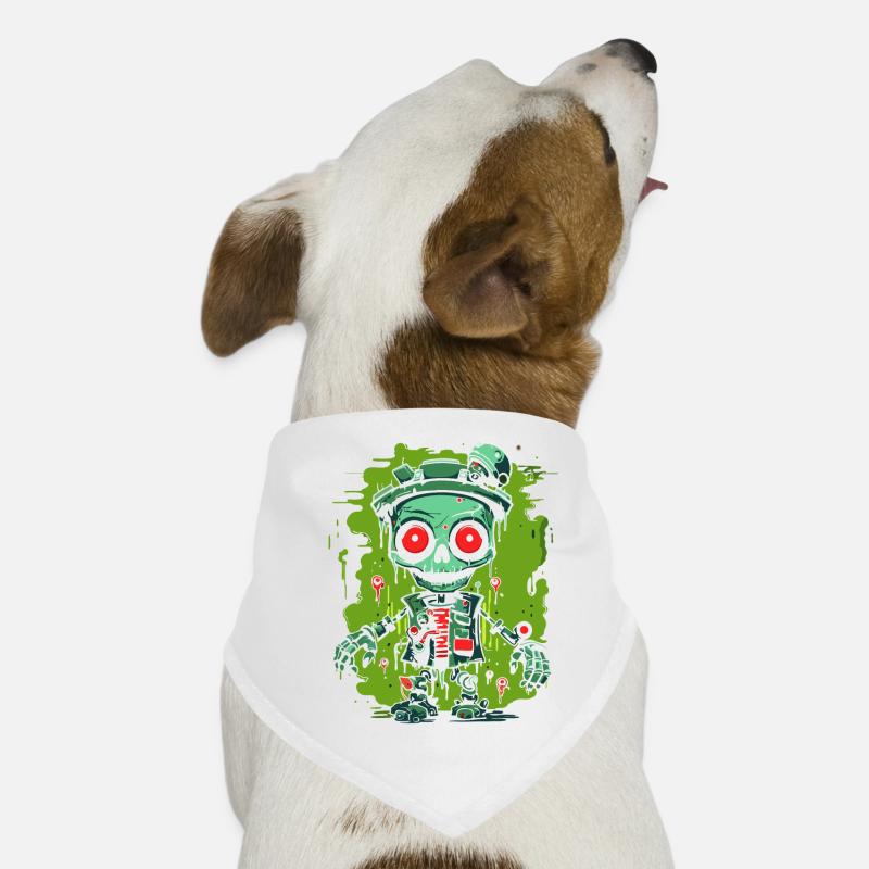 Schleim und Roboter - Hunde-Bandana - Weiß