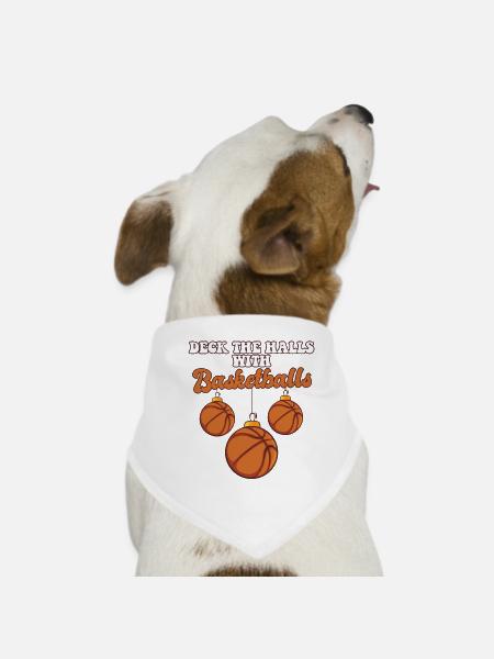 Basketball Player Coach Christmas Balls Deck The - Hunde-Bandana - Weiß
