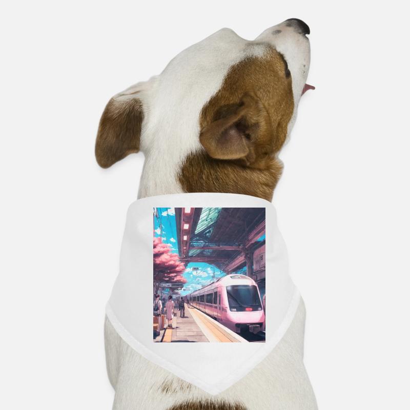 Zug Japan - Hunde-Bandana - Weiß
