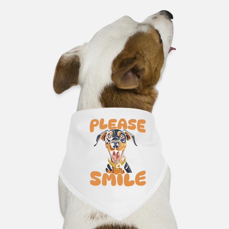 Doberman Mignon Juste Sourire Bandana pour chien