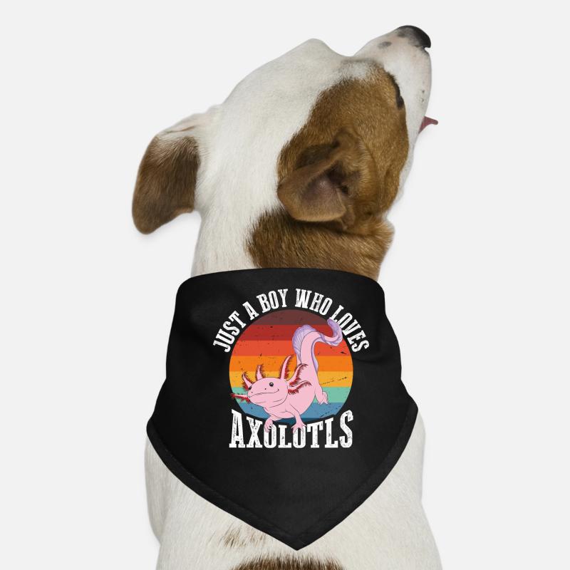 Nur Ein Junge, Der Axolotls Im Retro Liebt Hunde-Bandana