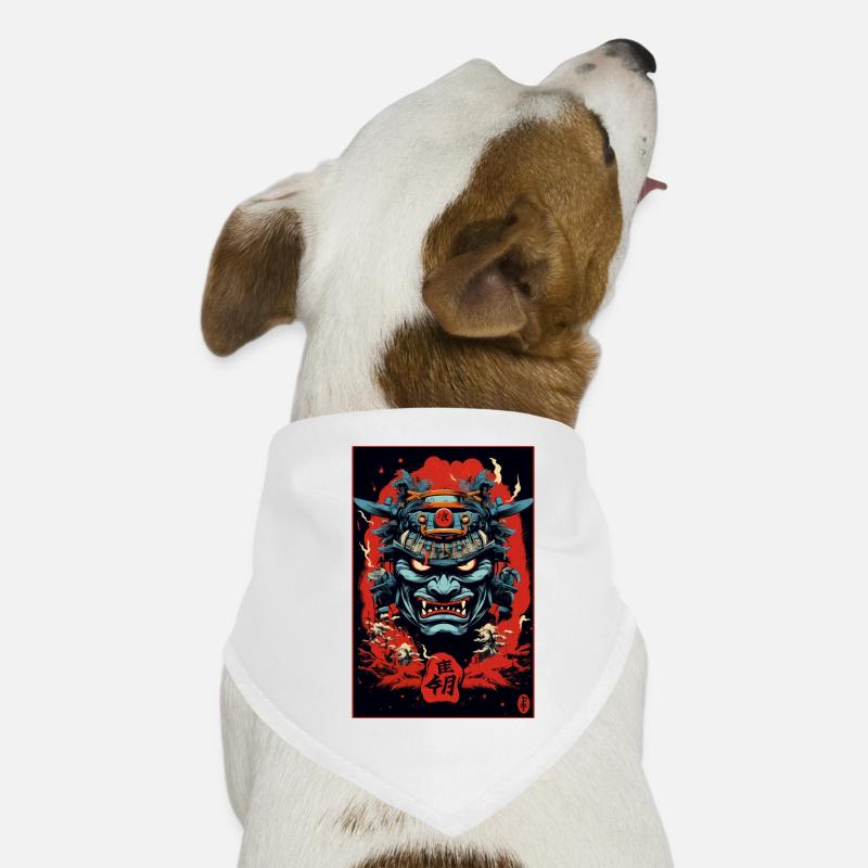 Japanese Ghost Samurai Mask Dog Bandana