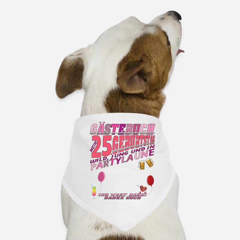 25. Geburtstag Frau & Mann Gästebuch Hunde-Bandana