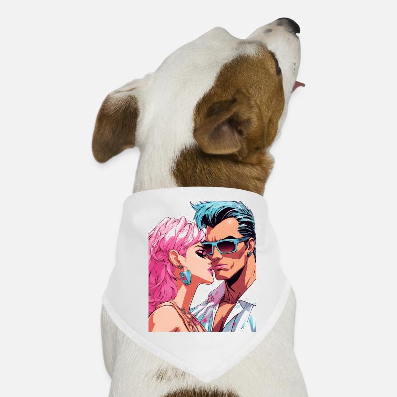 Anime Ensemble pour l’éternité - Bandana pour chien - blanc