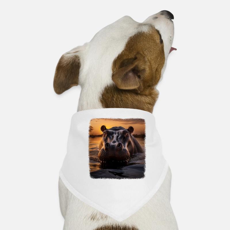 Hippos realistic Hippo Dog Bandana
