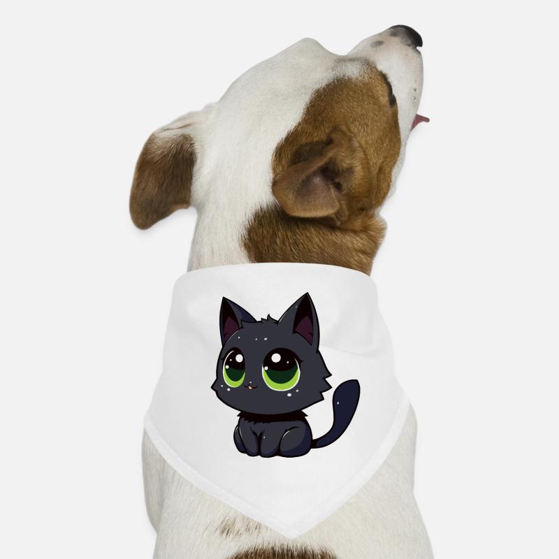 Chat noir qui vous observe, qui s’ébroue Bandana pour chien