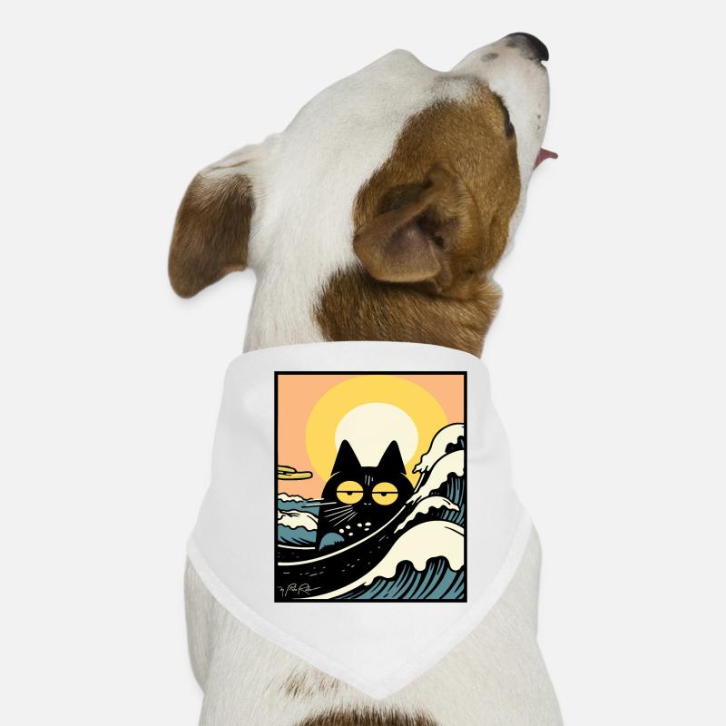 Gelangweilt am Strand: Eine Retro-Katze Hunde-Bandana