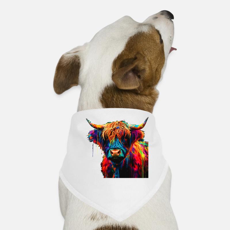 Mignon Highland Vache Scottish Highlands Coloré Bandana pour chien