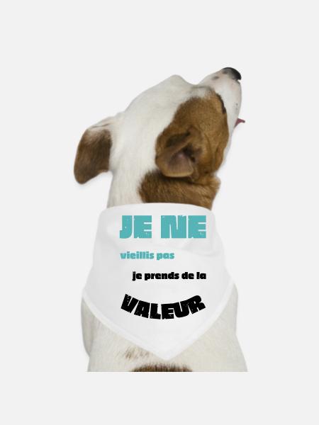Männer, Frauen, Humorvoll, Humorvolles T-Shirt-Geschenk - Hunde-Bandana - Weiß - Vorne