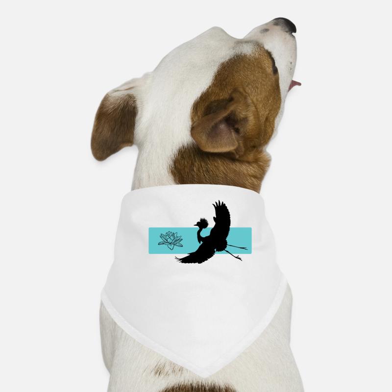 Grue et Lotus Harmony Symbolisme Bandana pour chien