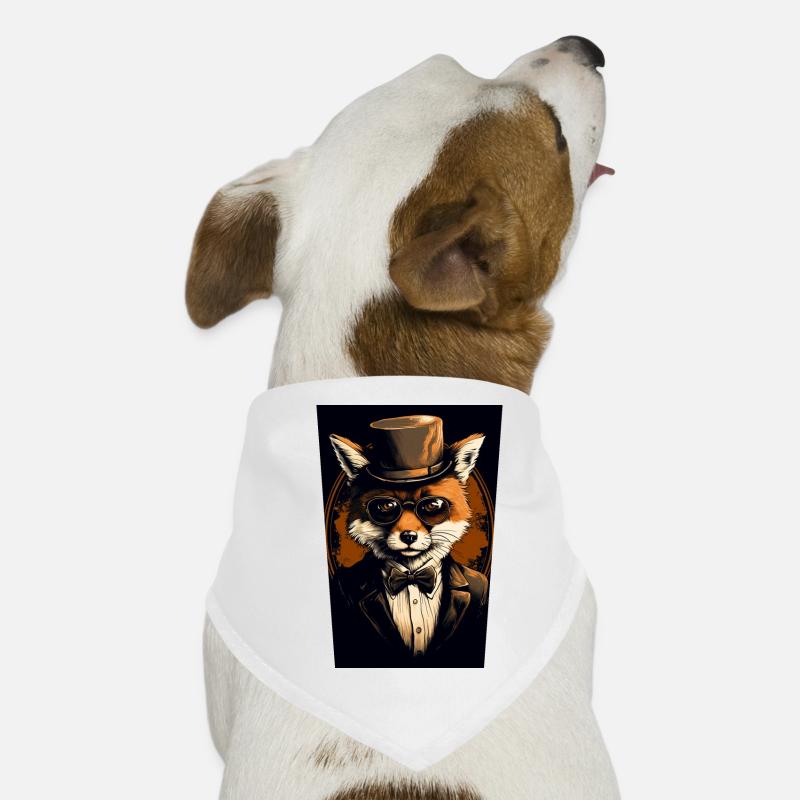 Fuchs mit Hut und Brille Hunde-Bandana