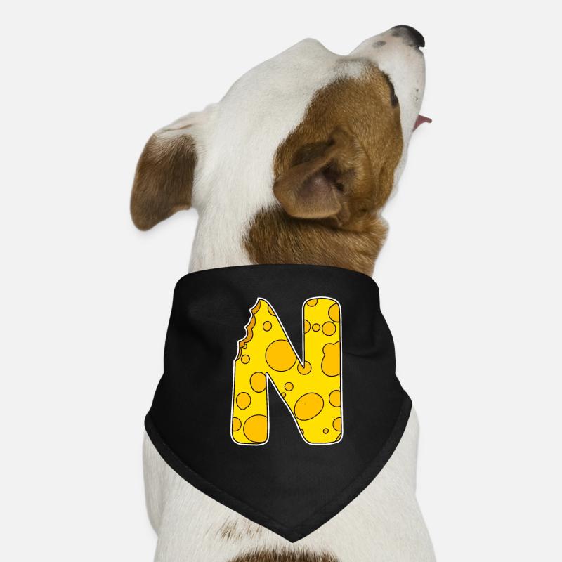 Letter N - Initial Letter N - Cheese Motif Dog Bandana