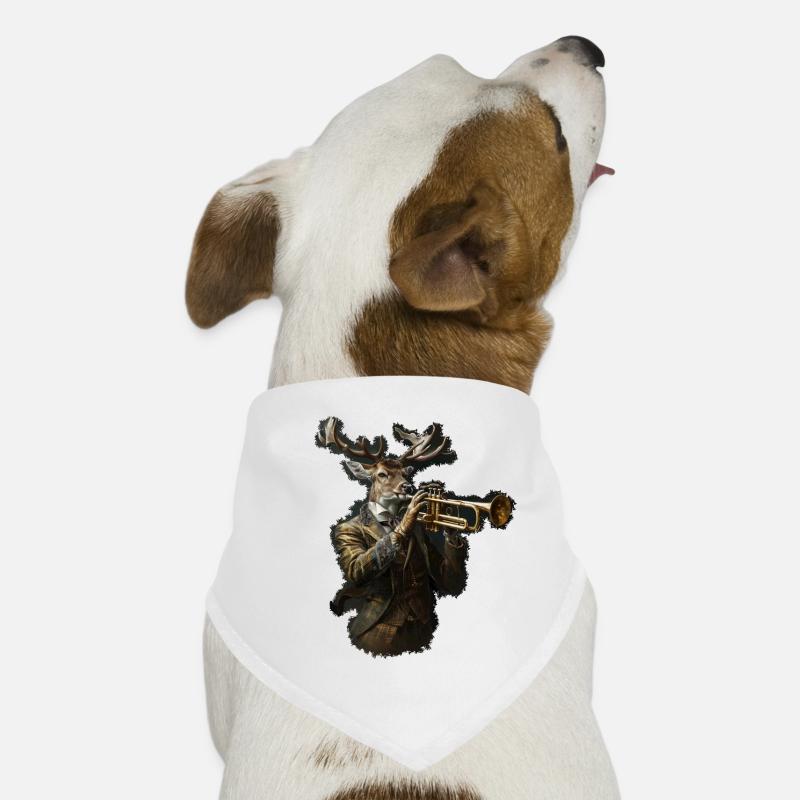 Élégant cerf musicien bois trompette Bandana pour chien