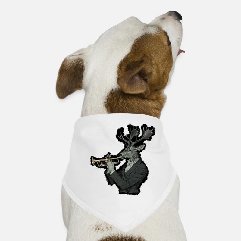 Élégant cerf musicien bois trompette Bandana pour chien